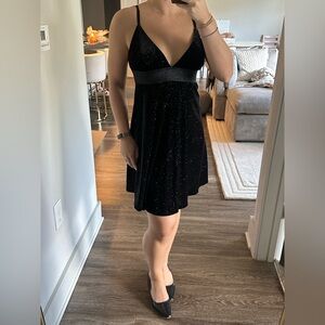 Cosmopolitan Black Sparkle Mini Dress